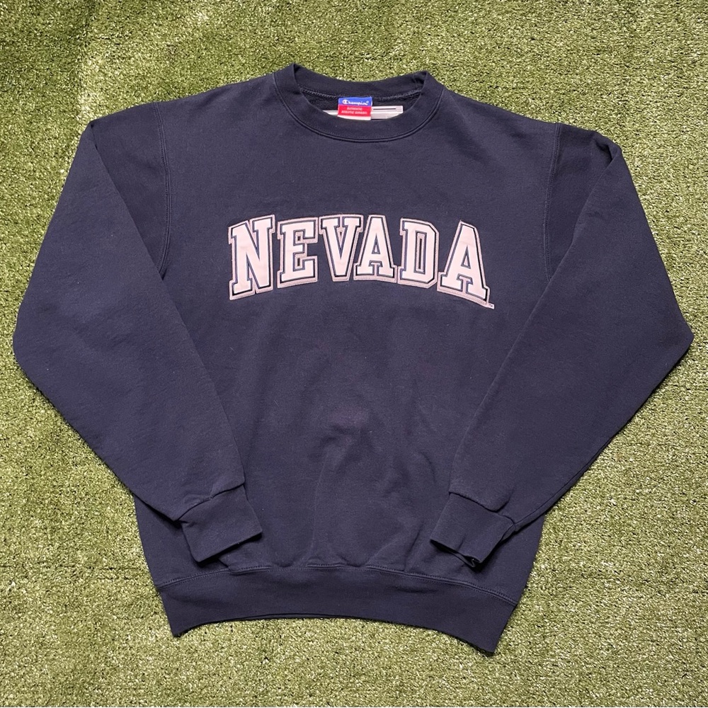 Y2K Embroidered Champion Nevada Spellout Crewneck